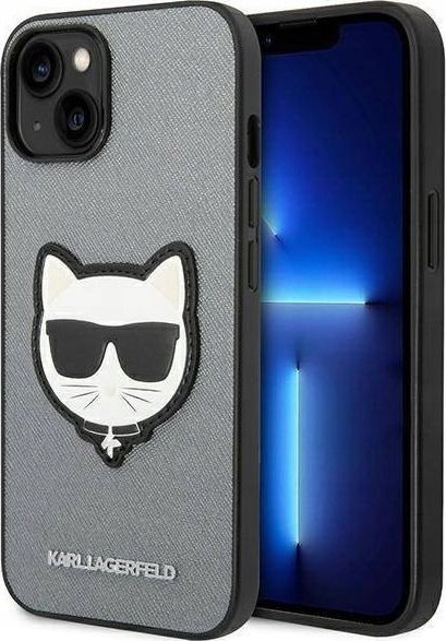 Mbulesë telefon Karl Lagerfeld iPhone 14 Plus Choupette, argjendi
