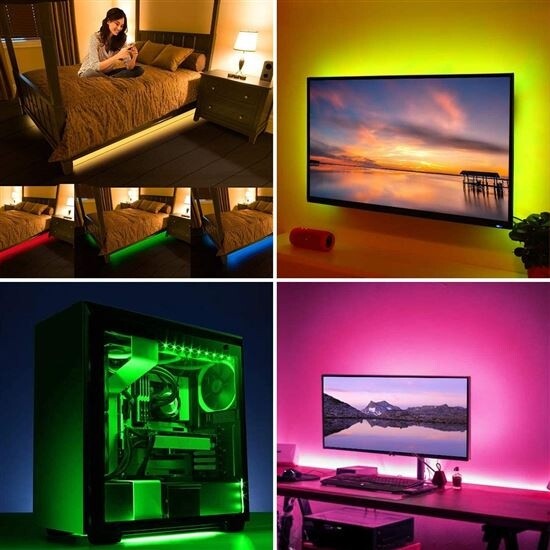 Shirit Solight LED WIFI smart RGB për TV, 4x50cm, USB