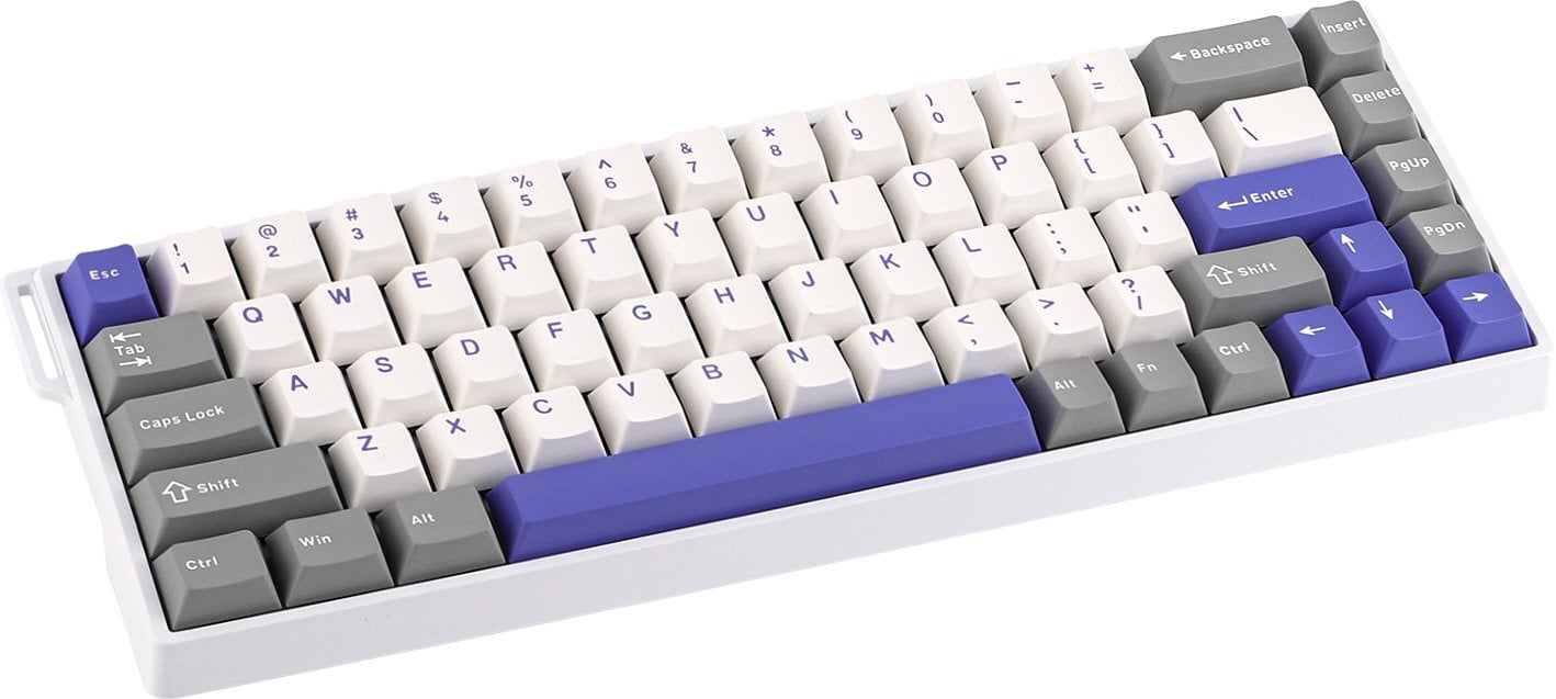Tastierë me kabllo AULA WIN68 HE Max, 65%, RGB, gri e bardhë e purpurt
