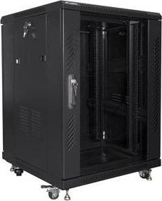 Kasafortë rrjeti Lanberg Standing Cabinet 19" 15U FF01-6615-12B, 800kg, me ventilatorë, e zezë