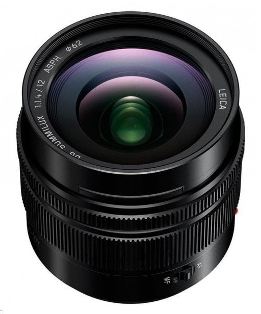 Objektiv Panasonic Leica DG 12mm F1.4 Summilux ASPH H-X012E, këndgjerë, i zi