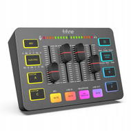 Mikser audio Fifine SC3, 2 kanale XLR, USB, RGB, i zi