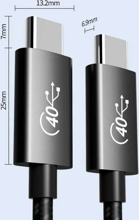 Kabllo USB PremiumCord USB4, 40Gbps, 8K 60Hz, 1.2m