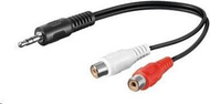 Kabllo adapter audio Wentronic Goobay 5060, 3.5 mm në 2x RCA, 0.2 m, i zi