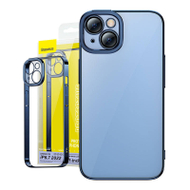 Set mbrojtës Baseus Glitter, për iPhone 14 Plus, me xham të temperuar, transparent me blu