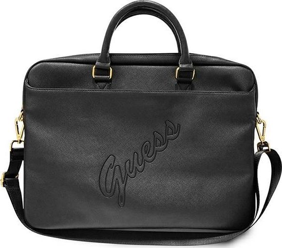 Çantë laptopi Guess GUCB15PUSASBK, 15", lëkurë ekologjike, e zezë