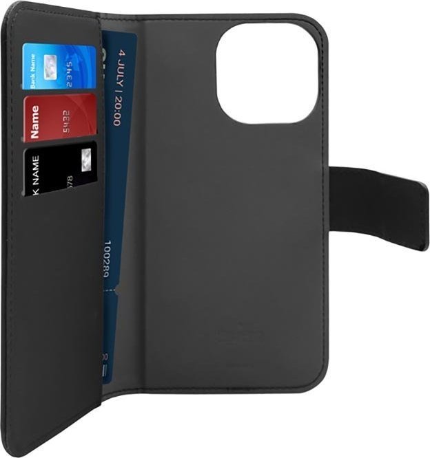 Këllëf portofol Puro Wallet Detachable MagSafe për iPhone 14 Pro Max, 2 në 1, me MagSafe, i zi