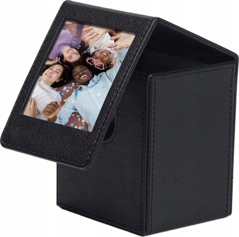 Kuti fotografish LoveInstant për Instax Square, kapacitet 100 foto, dritare dekorative, e zezë