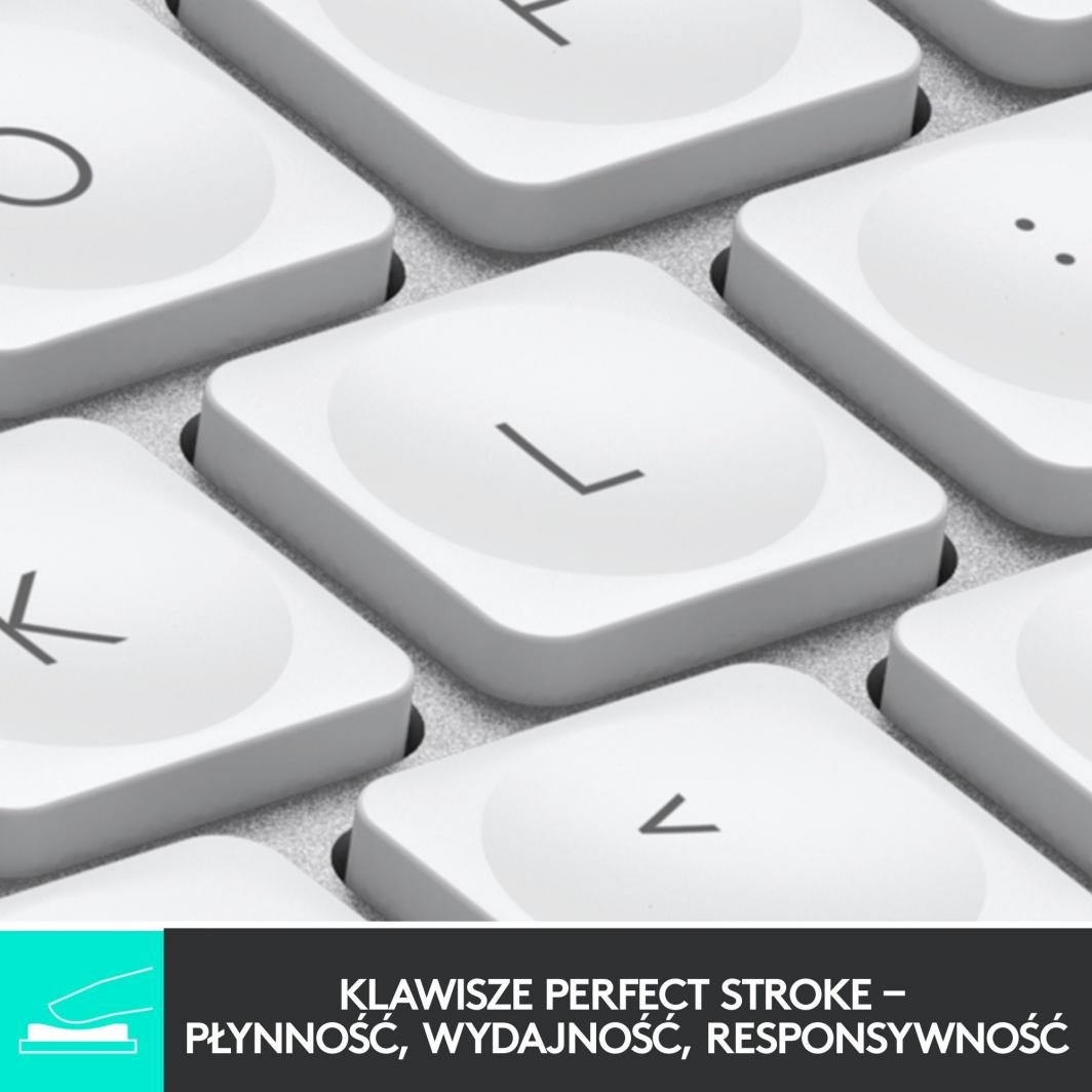 Tastierë Logitech MX, wireless, UK, e bardhë dhe e argjendtë