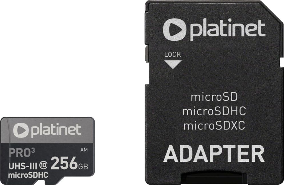 Kartë memorje Platinet Pro Micro SD, 256GB, e zezë
