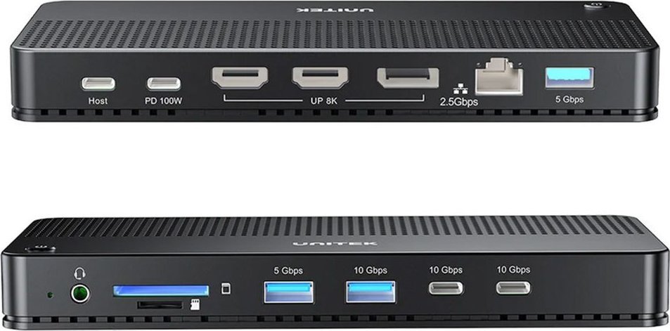 Docking station USB C Unitek D1104A01, 13 në 1, 8K, gri