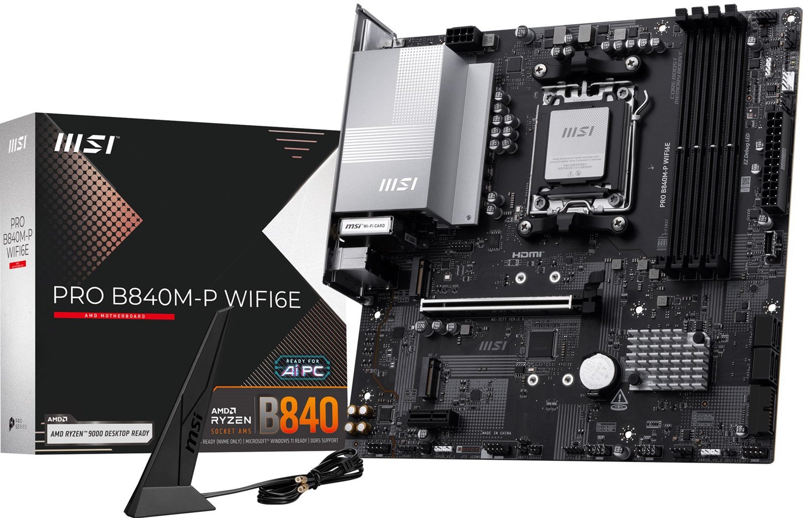 Pllakë amë MSI PRO B840M P WIFI6E, AMD B840, Socket AM5, Micro ATX