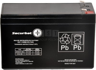 Set bateri AGM Securbat 12V 7Ah, 3 copë, kompatibile 7.2Ah 9Ah