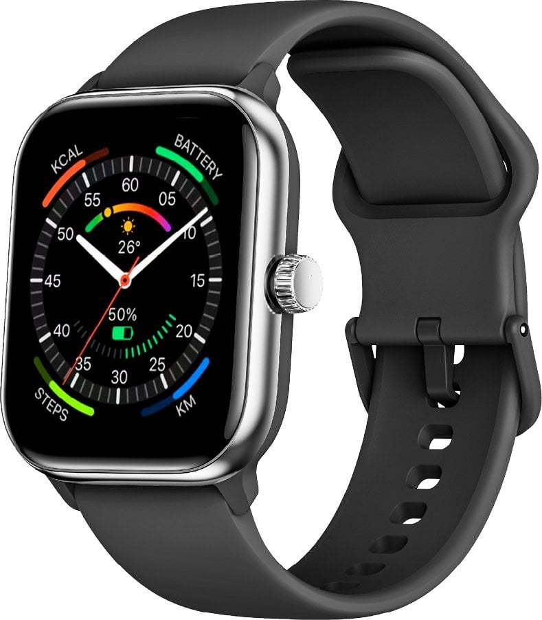 Ora inteligjente Beafon SmartWatch 201, 1.85", AMOLED, IP68, e zezë