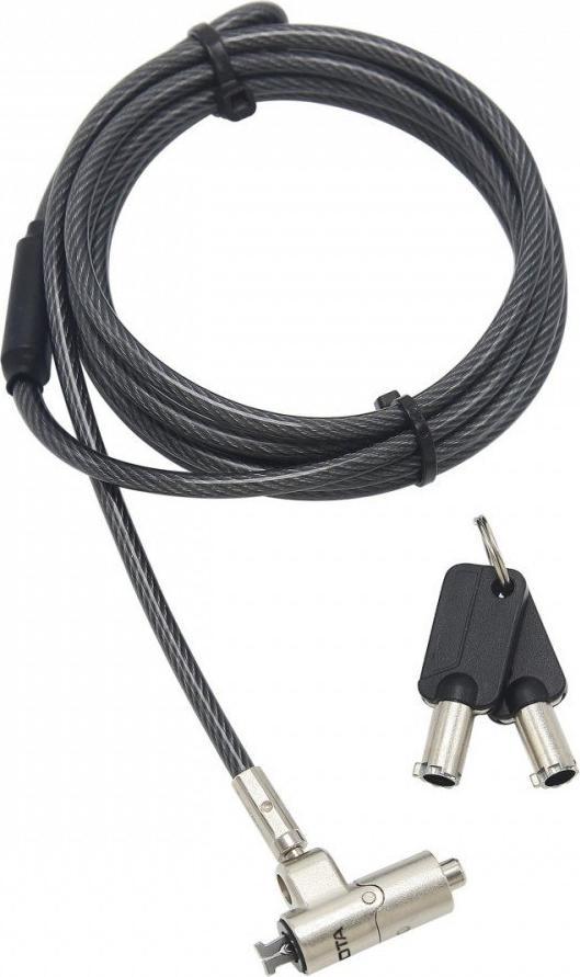 Брава за сигурност за лаптоп Dicota D31886, кабел 2 m, челик, црно-сребрена
