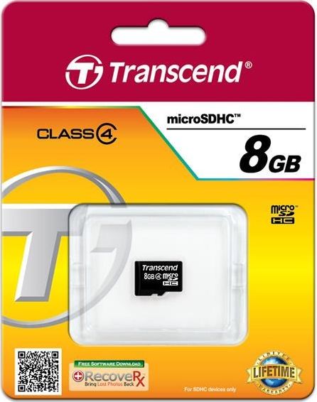 Kartë memorje Transcend microSDHC, 8GB, Class 4, e zezë
