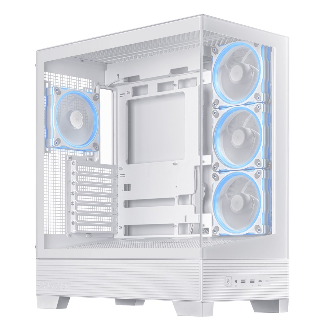 Kuti PC gaming ASUS A31 PLUS TG, mid tower, ARGB, e bardhë