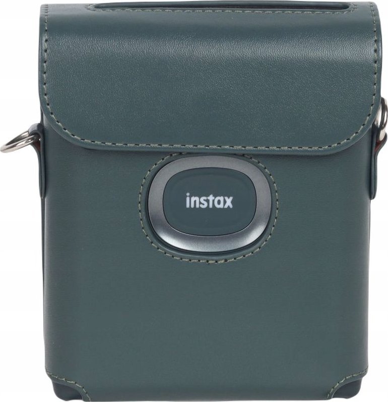 Куќиште LoveInstant за Fujifilm Instax Square Link, еко кожа, со ремен, темно зелена