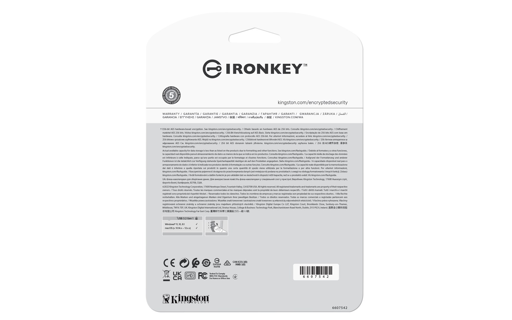 USB Kingston IronKey VP50, 16GB, i kaltër