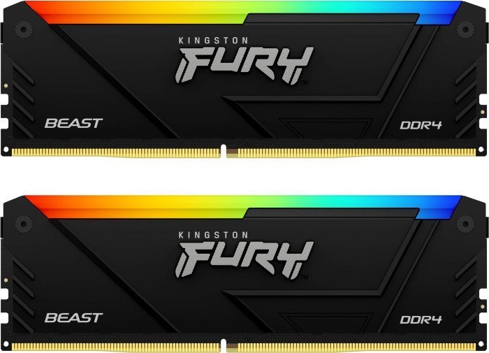 Memorie Kingston Fury Beast RGB, DDR4, 64 GB, 3200 MHz, CL16, KF432C16BB2AK2/64