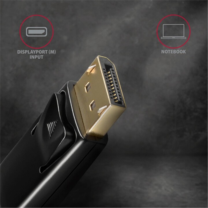 Kabllo AXAGON DisplayPort - HDMI 1.4, 4K @ 30Hz, 1.8 m