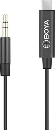 Kabull audio adapter BOYA BY-K2, 3.5mm TRS në USB-C, 20cm, i zi