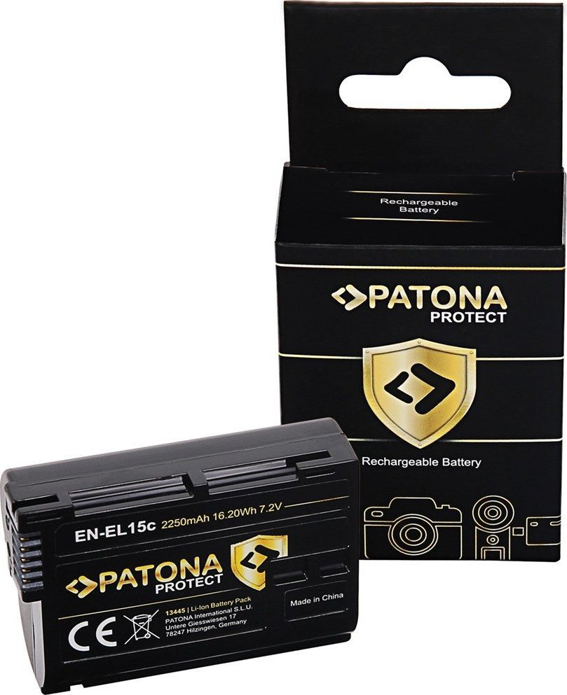 Bateri për aparat fotografik PATONA EN-EL15C, 2250mAh, Li-Ion, e zezë