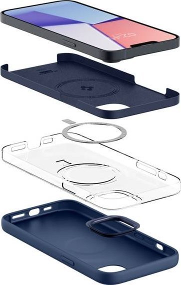 Mbulesë telefoni Spigen Silicone Fit Mag MagSafe, për iPhone 14 Plus, silikon, blu navy