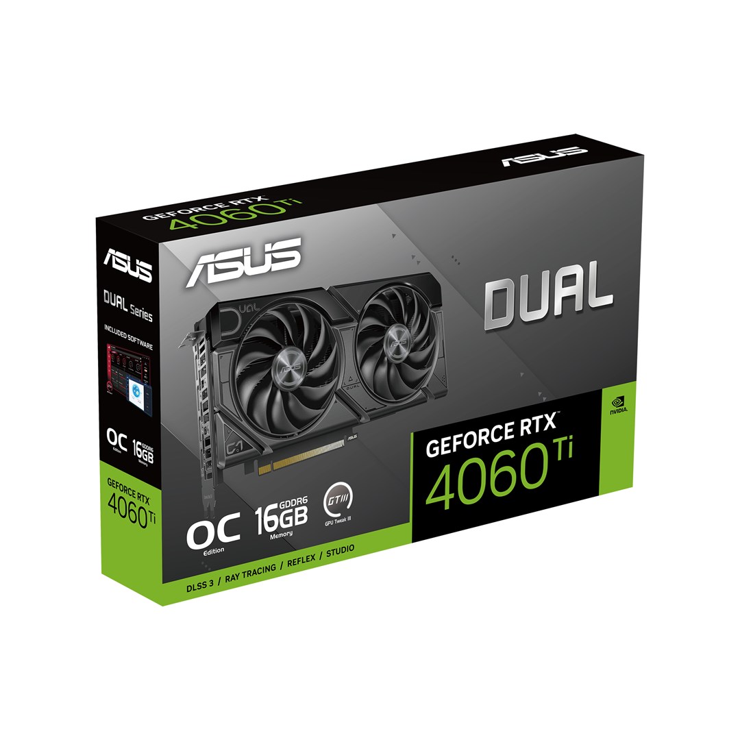Kartelë grafike ASUS GeForce RTX 4060 TI 16GB Dual Evo OC, e zezë