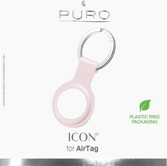 Mbajtëse Puro ICON për Apple AirTag, silikon, sandy pink