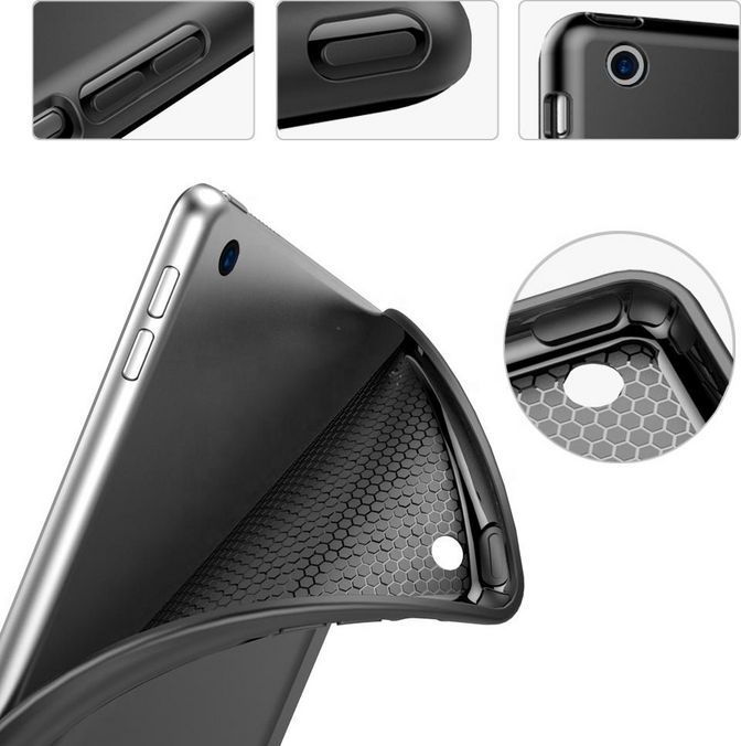 Këllëf tablet eStuff ES682050, për iPad 10.2", tip folio, i zi