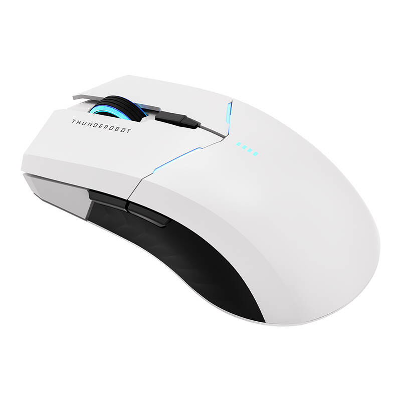 Maus gaming Thunderobot ML702, wireless dhe me kabllo, RGB, i bardhë