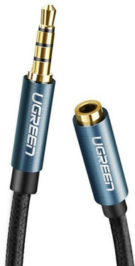 UGREEN продолжен кабел 3,5mm приклучок (M/F), плетенка, 1,5m, црн