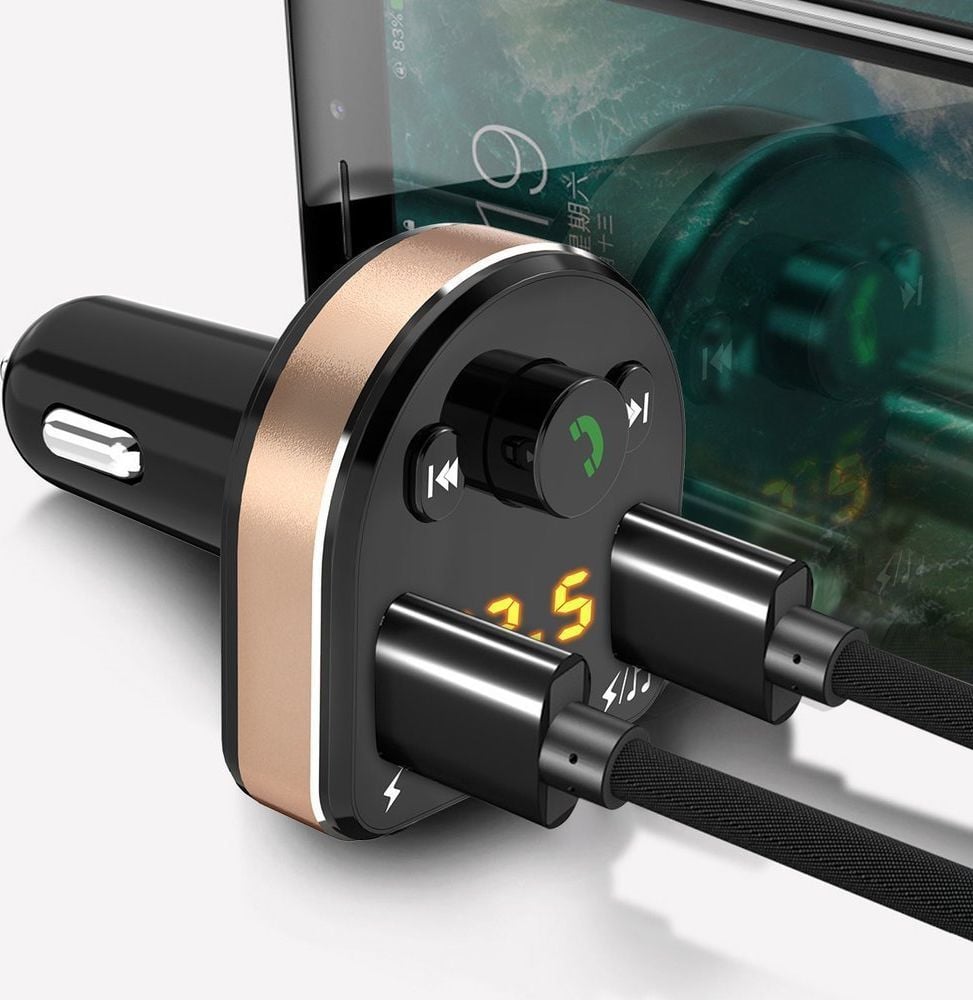 Karikues telefoni për makinë Dudao FM, 2x USB-A 3.4 A