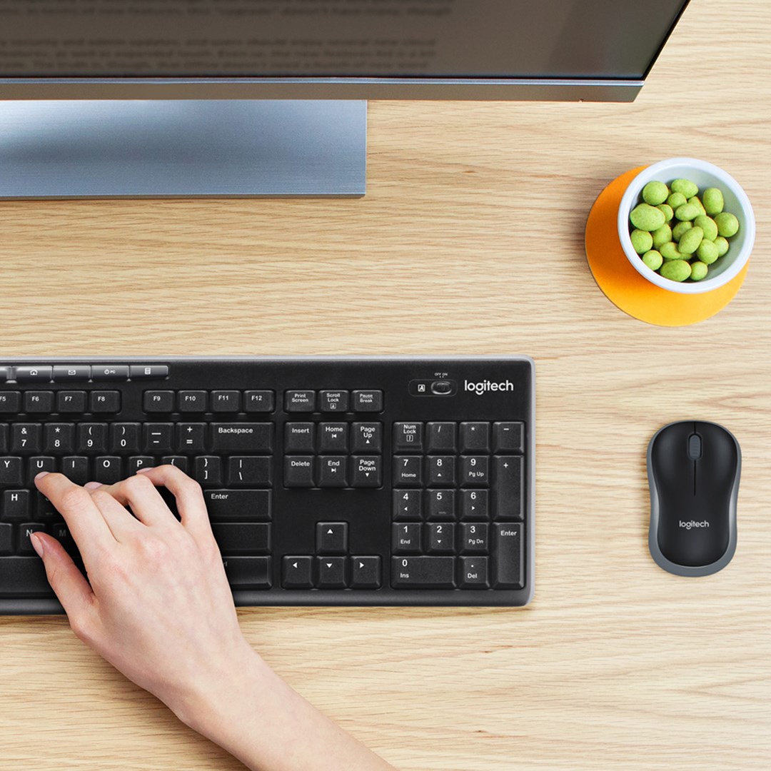 Set tastierë dhe maus Logitech MK270, wireless, e zezë