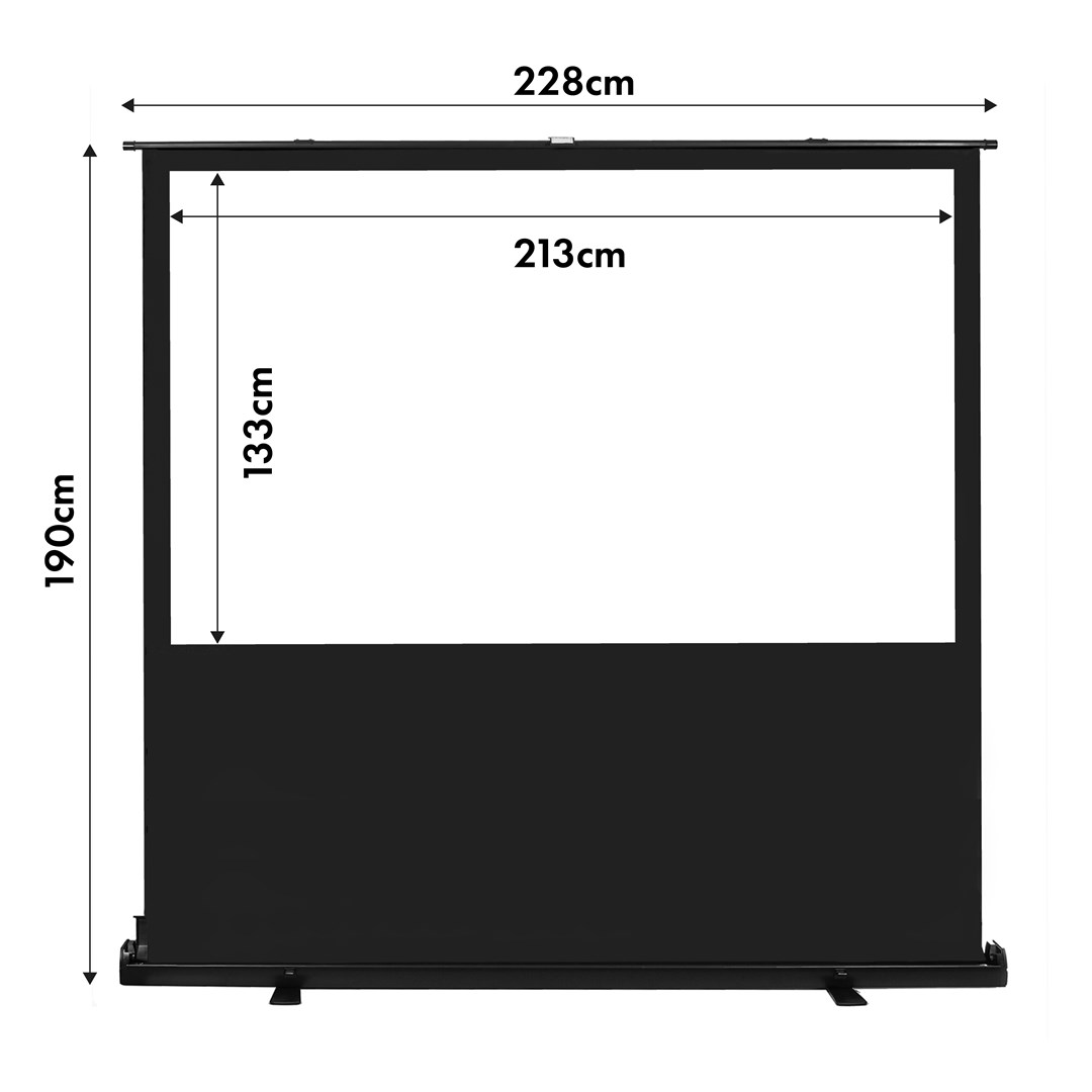 Ekran për projektor Maclean MC-213, 100", 16:10, i bardhë/zi