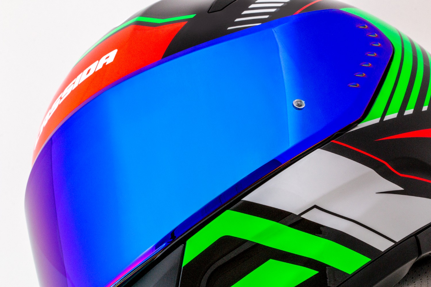 Helmetë moto CASSIDA Aero Drome 2026, integrale, polikarbonat, e zezë perlë e kuqe jeshile e bardhë
