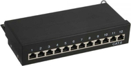 Patch panel InLine Cat.6, 12 porta, montim tavoline dhe muri, i zi