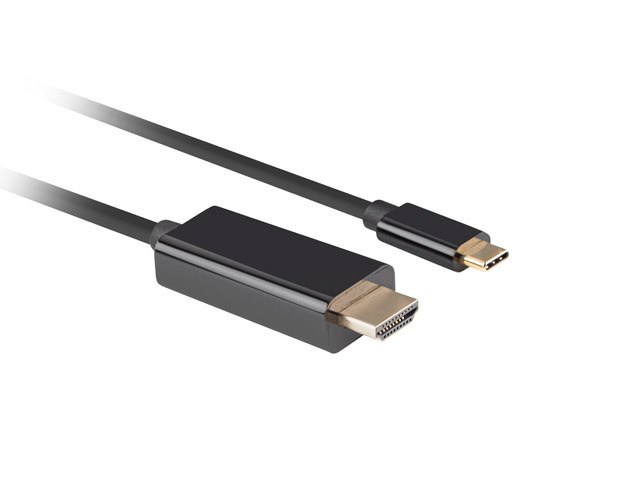 Kabllo Lanberg, USB Type-C / HDMI 2.0, 0.5 m, e zezë