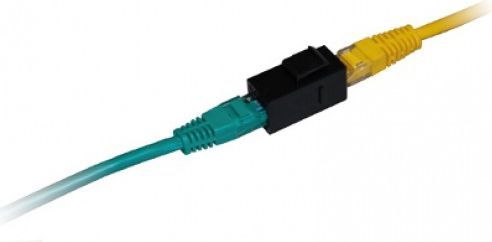 Lidhës keystone WTM19, RJ45-RJ45, Cat.6, i zi