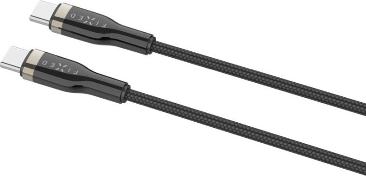 Kabëll FIXED USB C në USB C, 2m, 100W PD, i zi