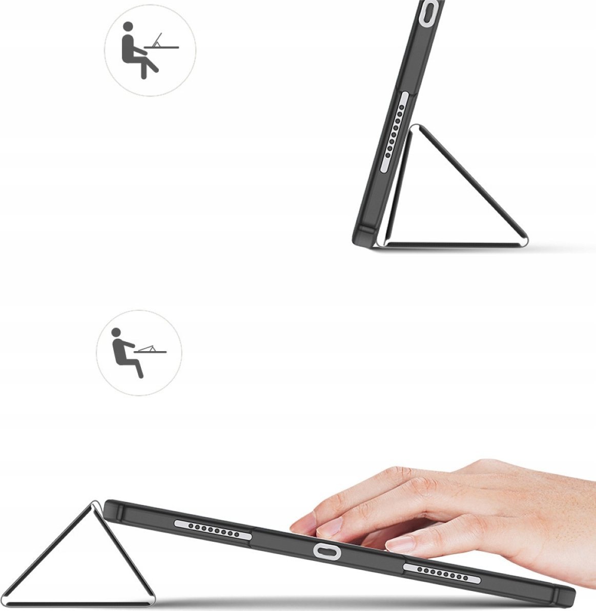 Mbulesë tablet DUX DUCIS Magi Series për iPad Air 13 M2, funksion sleep wake, me mbajtëse stylus, e zezë