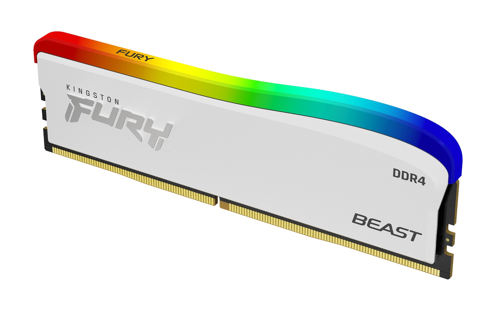 Memorie RAM Kingston Fury Beast RGB, DDR4, 16GB, 3200 MHz, CL16, e bardhë