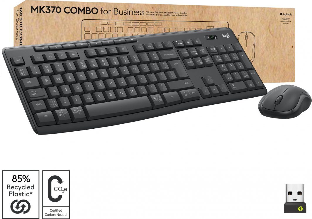 Set Logitech MK370 tastierë dhe maus, i zi
