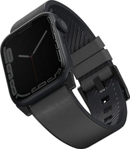 Rrip ore UNIQ Straden për Apple Watch 42 44 45mm, lëkurë silikon hibride, gri
