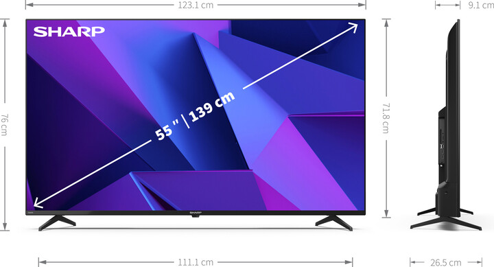 Televizor Sharp 55FN2EA, 55" (139 cm), 4K UHD, i zi