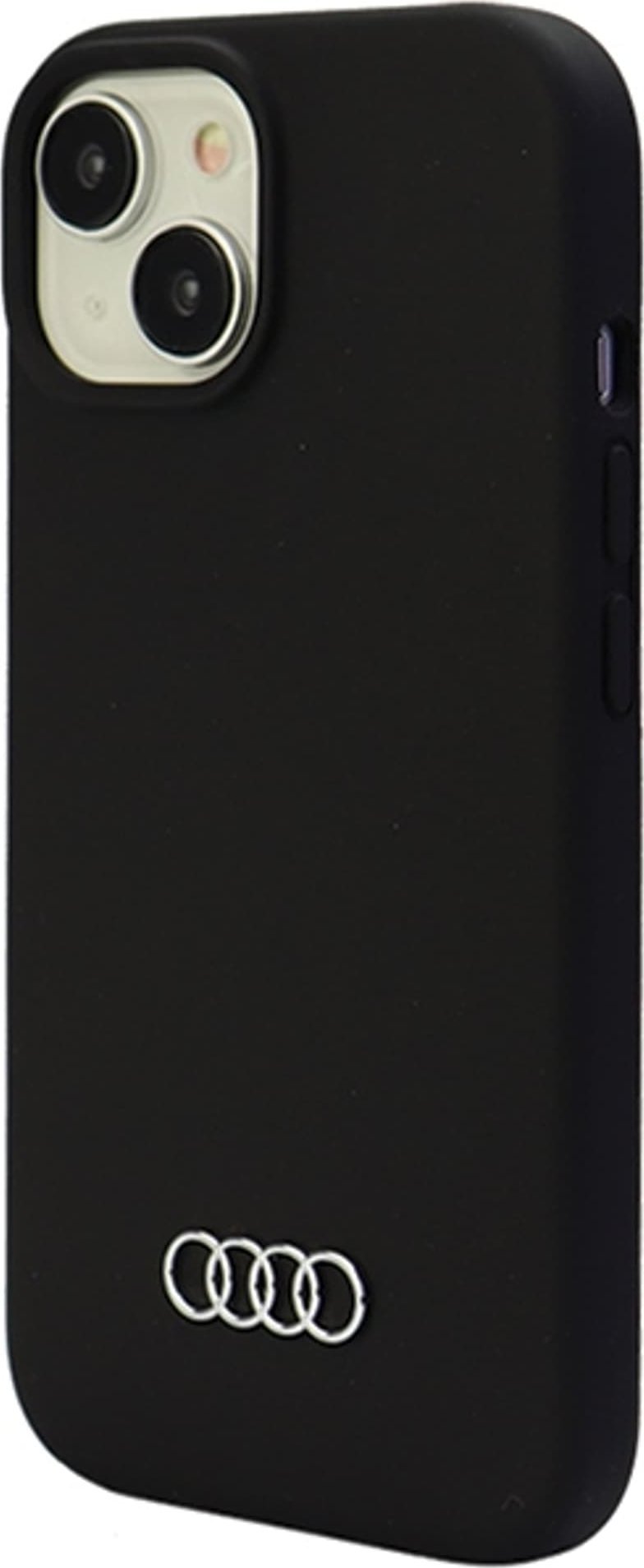 Mbulesë telefoni Audi Silicone Case për iPhone 15 6.1", silikon, e zezë