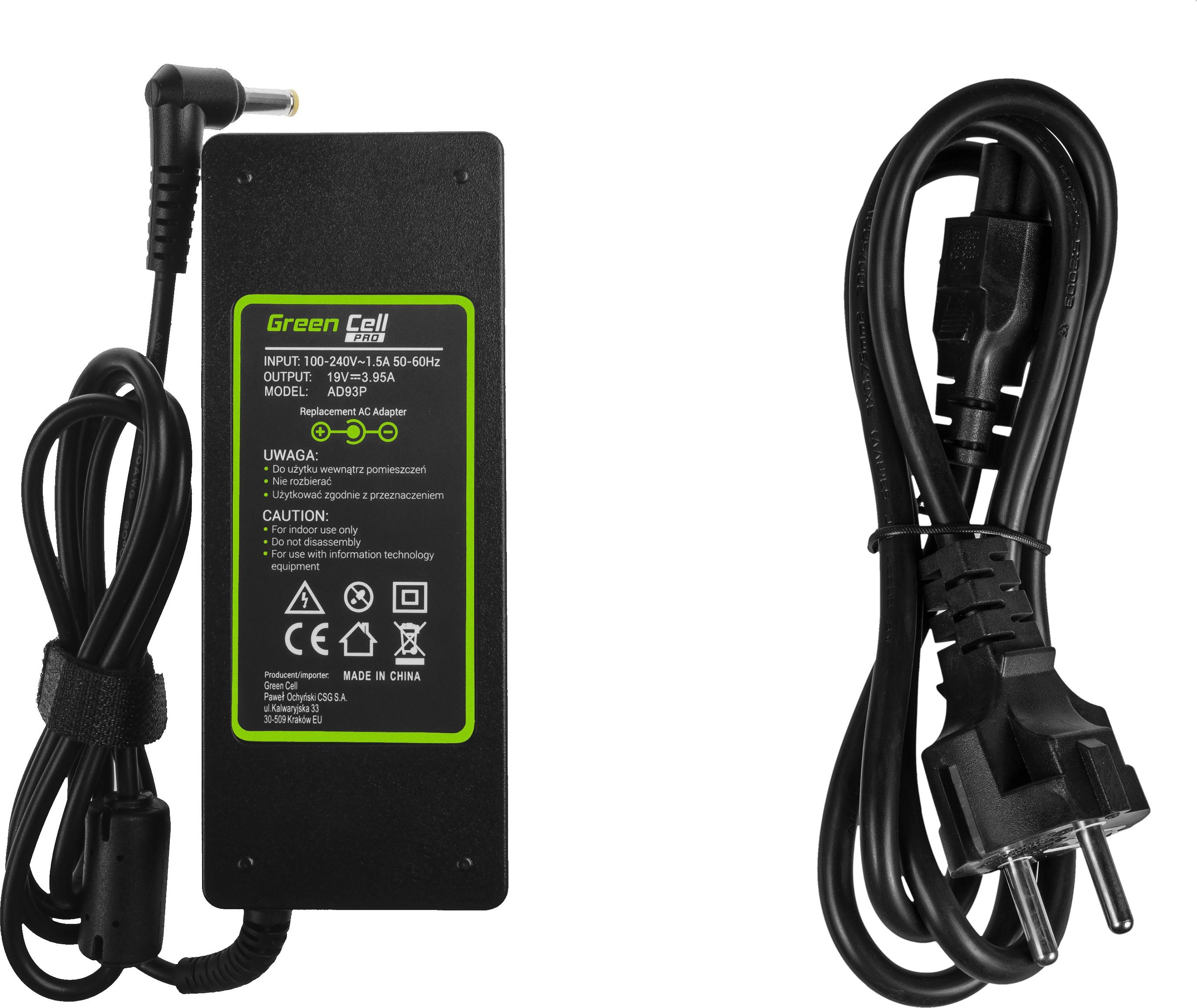 Karikues laptopi Green Cell PRO Acer Aspire, 19V 3.95A 75W, i zi