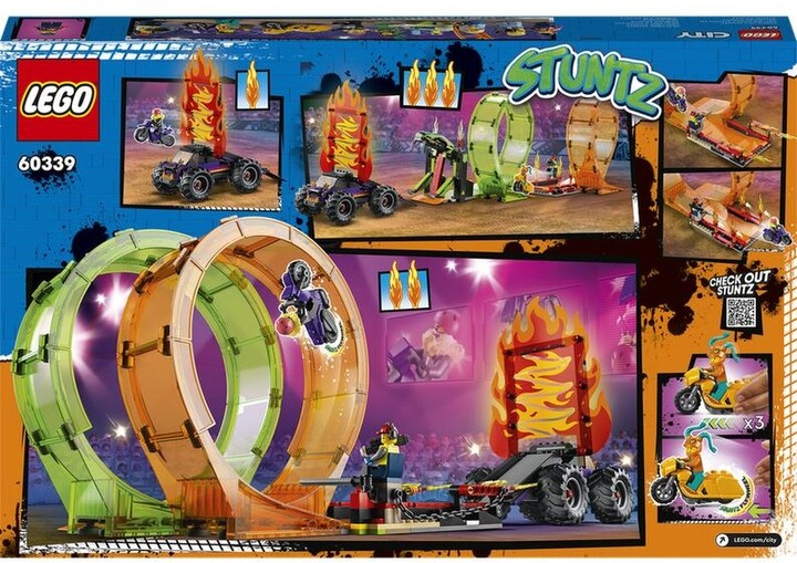 Set lodër LEGO® City 60339 Stunt Double Loop, 598 pjesë