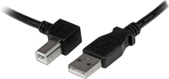 Kabllo USB StarTech USBAB1ML, USB 2.0 A në B me kënd të majtë, 1m, i zi